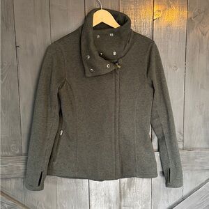 Women’s Petite Small Old Navy Funnel Neck Thick Fleece Army Green Jacket